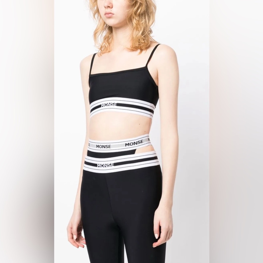 MONSE Black and White Striped Bandeau